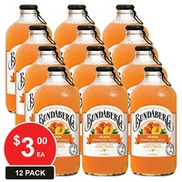 BUNDABERG 375mL SPARKLING DRINK PEACH 12 PACK