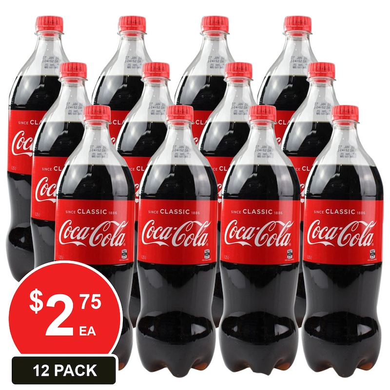 Buy COCA COLA 1.25LT COKE 12 PACK - MyDeal