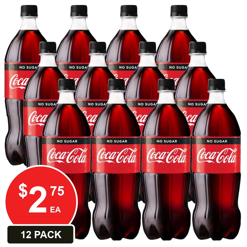 Buy COCA COLA 1.25LT COKE NO SUGAR 12 PACK - MyDeal