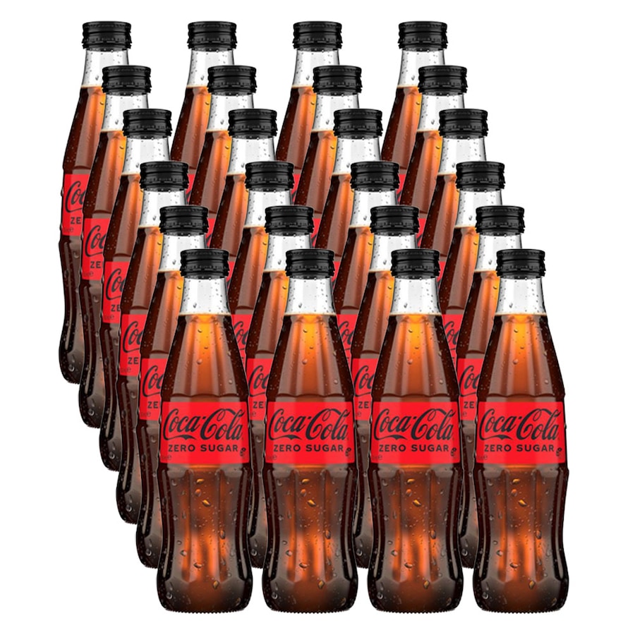 Coca Cola 330Ml Glass Screw Bottle Coke No Sugar 24 Pack