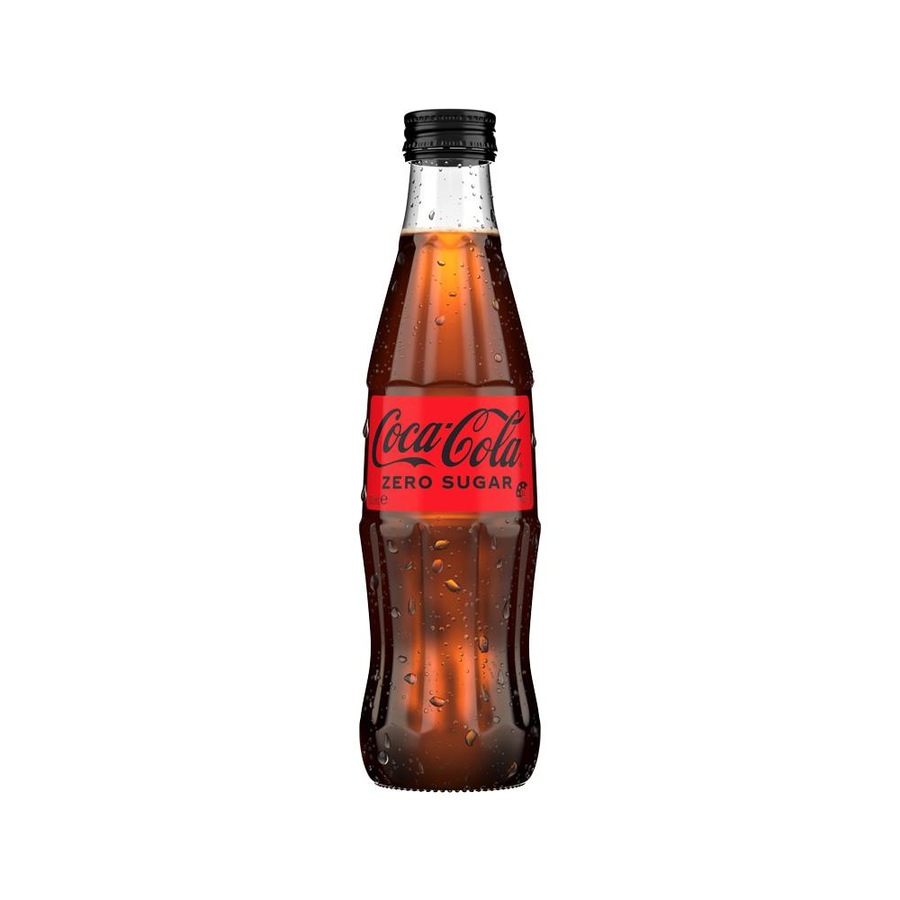 Coca Cola 330Ml Glass Screw Bottle Coke No Sugar 24 Pack