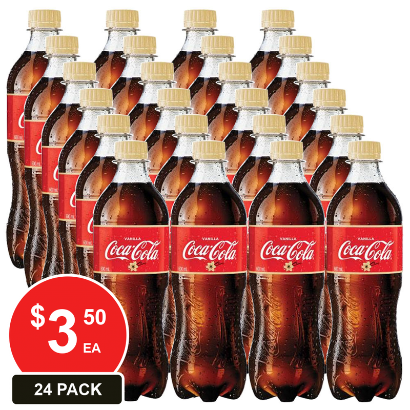 Buy COCA COLA 600ML VANILLA COKE 24 PACK - MyDeal