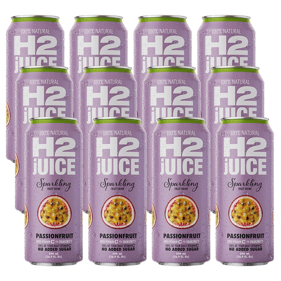 H2 Juice 500Ml Sparkling Fruit Drink Passionfruit 12 Pack