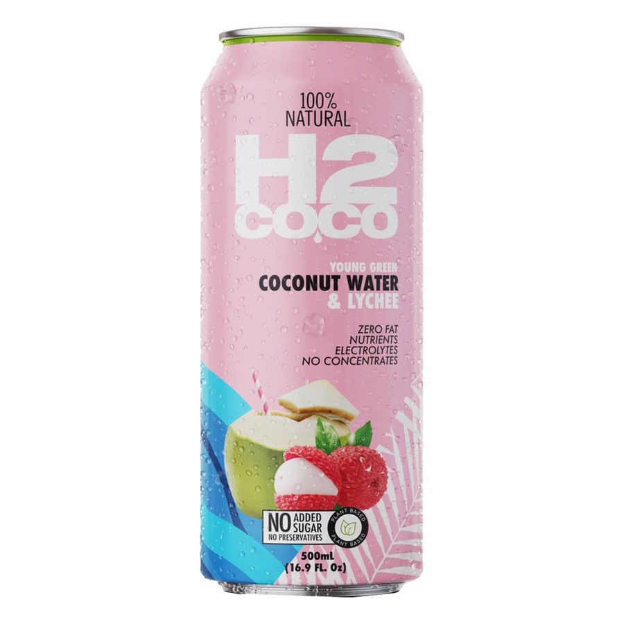 H2 Coco 500Ml Coconut Water & Lychee 12 Pack