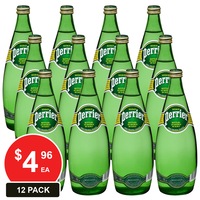 PERRIER 750mL SPARKLING MINERAL WATER 12 PACK