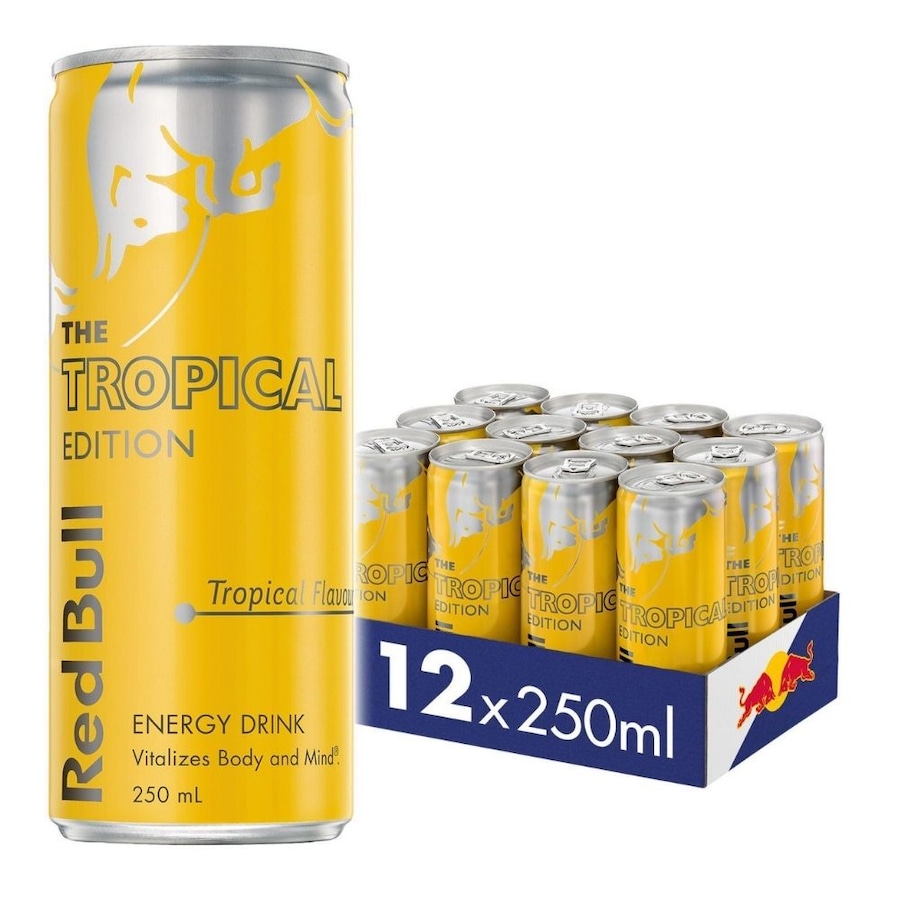 Red Bull Energy Drink, The Tropical Edition, 250ml 12 Pack