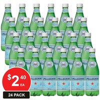 SAN PELLEGRINO 500mL NATURAL MINERAL WATER SPARKLING PET 24 PACK
