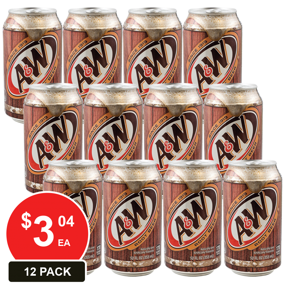 USA CANS 355ML A&W ROOT BEER 12 PACK