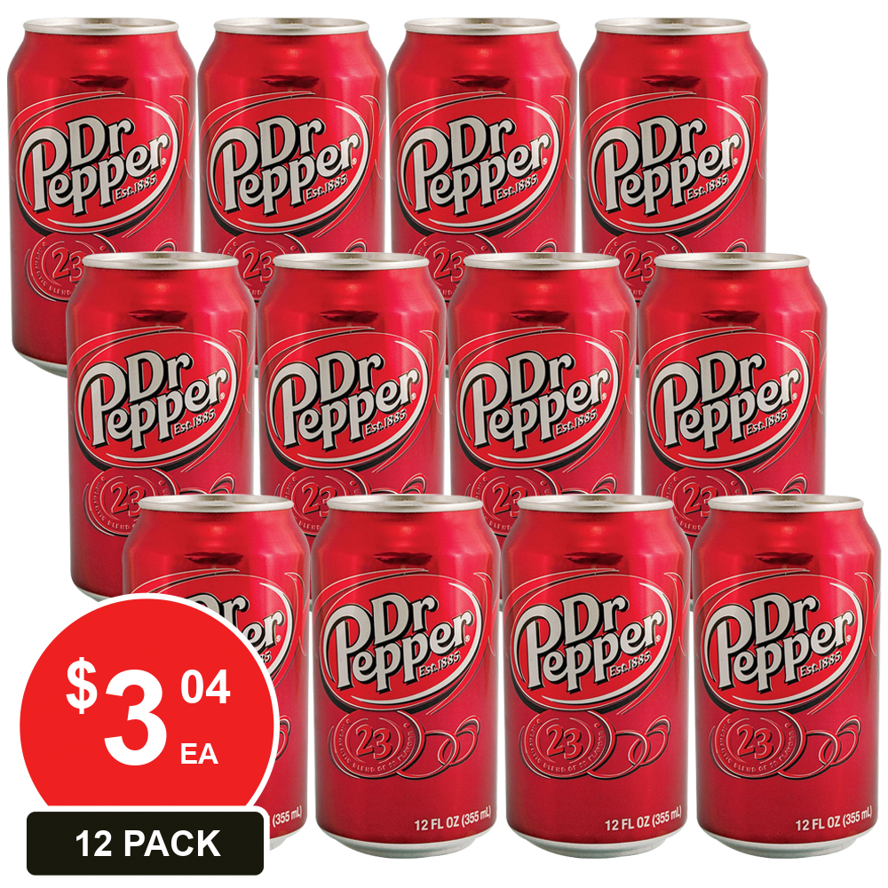 USA CANS 355ML DR PEPPER 12PK 12 PACK