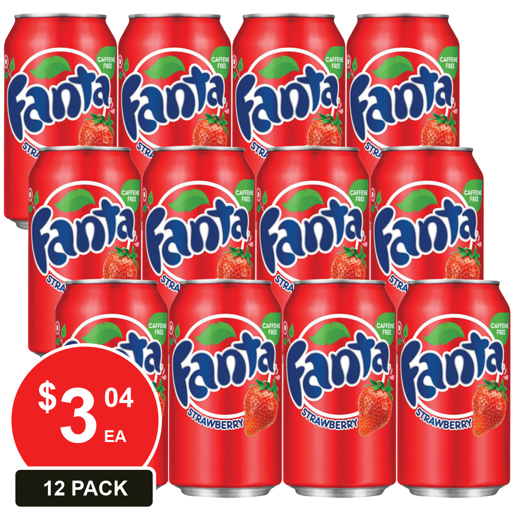 USA CANS 355ML FANTA STRAWBERRY 12PK 12 PACK