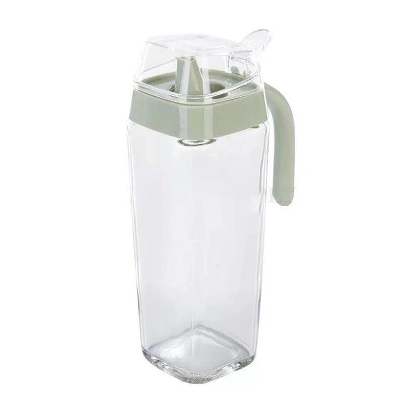Eleton Square Bottom 14 oz Oil & Vinegar Cruet with Drip-free Spouts,Kitchen Clear Glass Oil Bottle Jar 