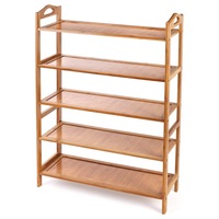 5 Tier Bamboo Bathroom Shelf Shoe Rack Shower Caddy Shelves Organiser Storage