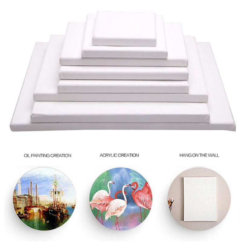 Buy 5x Blank Artist Stretched Canvas Canvases Art Large White Range Oil Acrylic Wood MyDeal