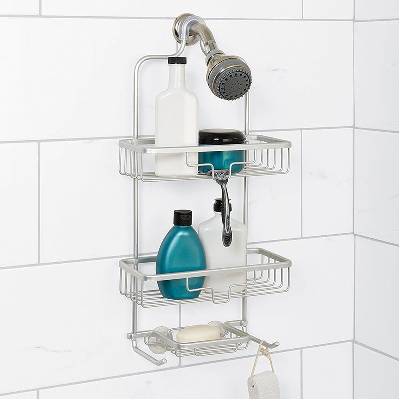 Hanging Shower Caddy with Soap Holder, Rustproof Waterproof Shelf 4 Movable  Hook