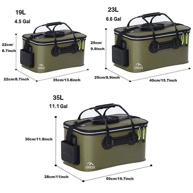 Crocox Fishing Boxes Bucket Tackle Storage Plastic Live Bait