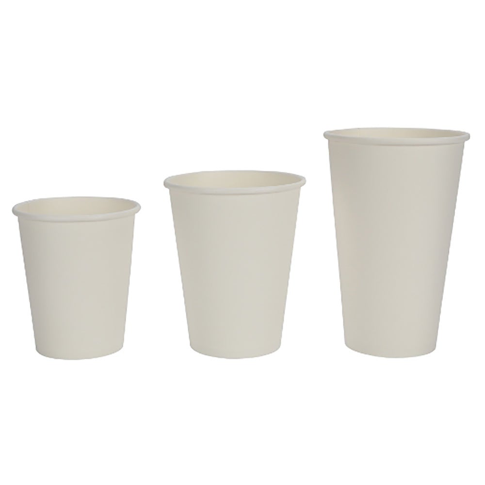 Disposable Paper Cups Coffee Takeaway 8 12 16oz Single Wall Drink Tea Water Bulk