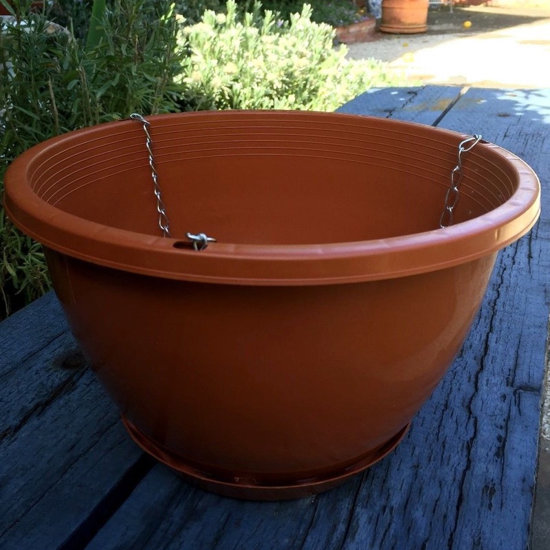 Buy Hanging Flower Pots Bulk Plastic Pot PVC Garden Metal Chain Plant