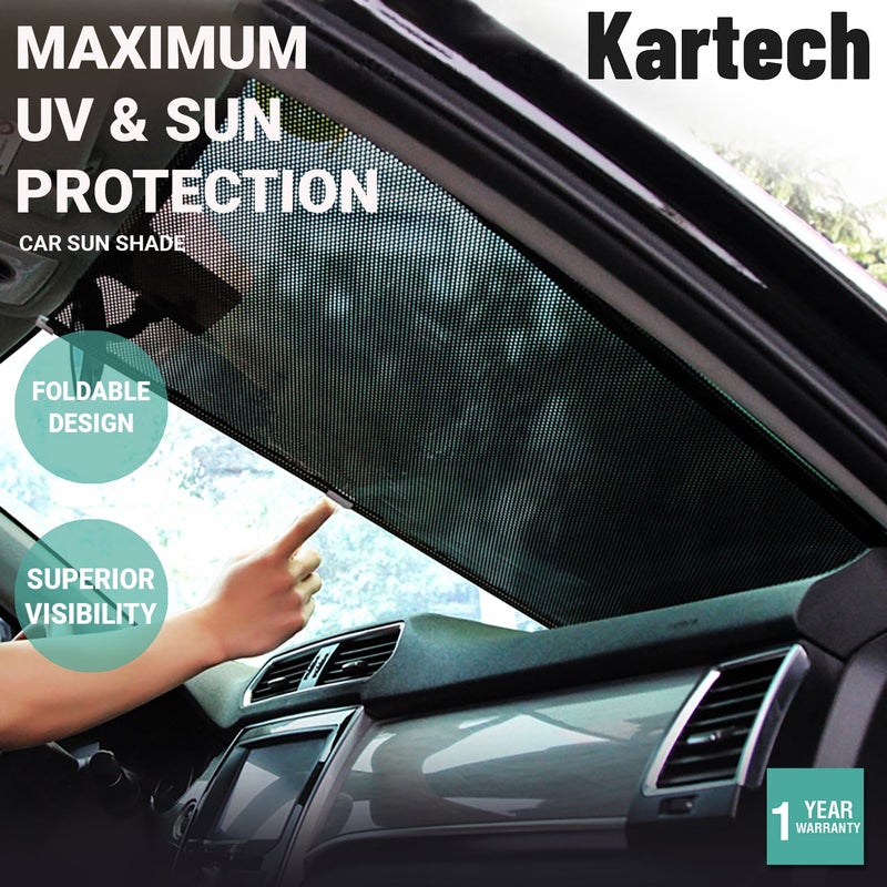 Buy Kartech Car Sun Shade Auto Visor Heat UV Reflective Roller Foldable  Window Cover - MyDeal