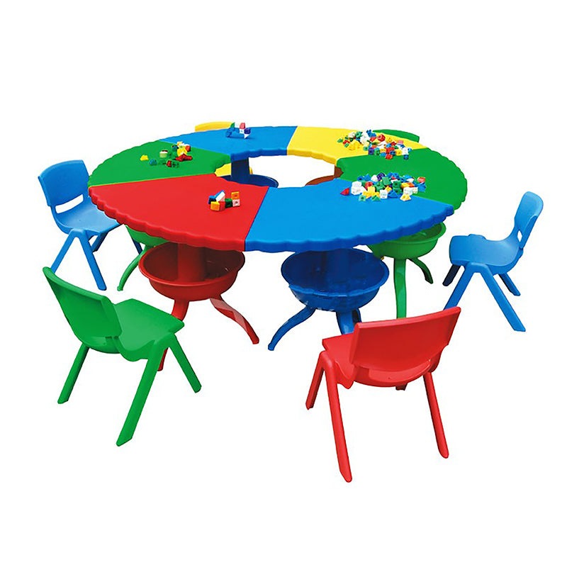 Buy Kids Table and Chair Set Children Activity Toddler Large Plastic 6 Chairs 127x50 MyDeal