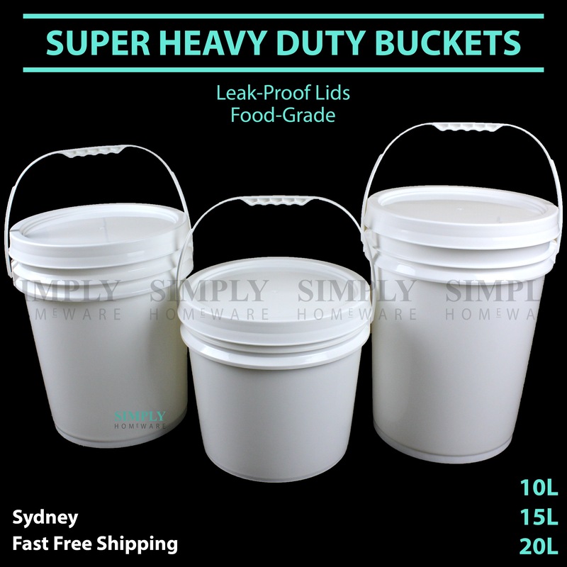 Buy Pail Plastic Bucket with Lid Buckets Food Grade White 5L 10L 15L