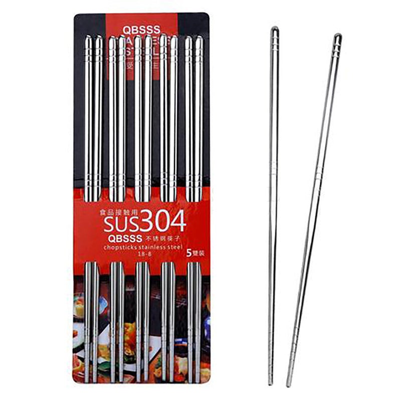 Stainless Steel Chopsticks 304 Set Bulk Silver Metal Korean Asian Japanese Gift