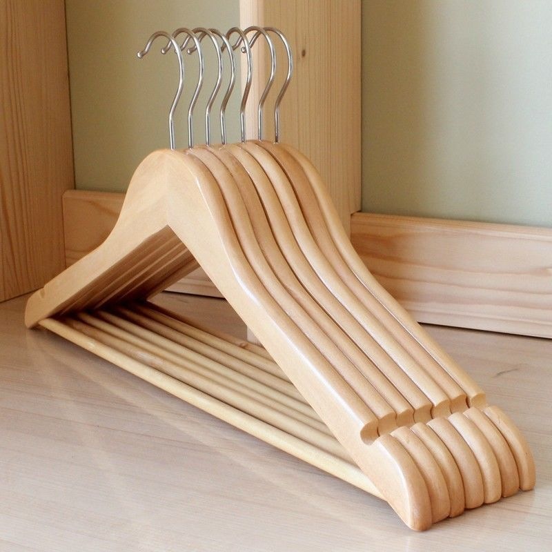 Buy Wooden Coat Hangers Wood Bulk Clothes Clothing Coathangers Garment