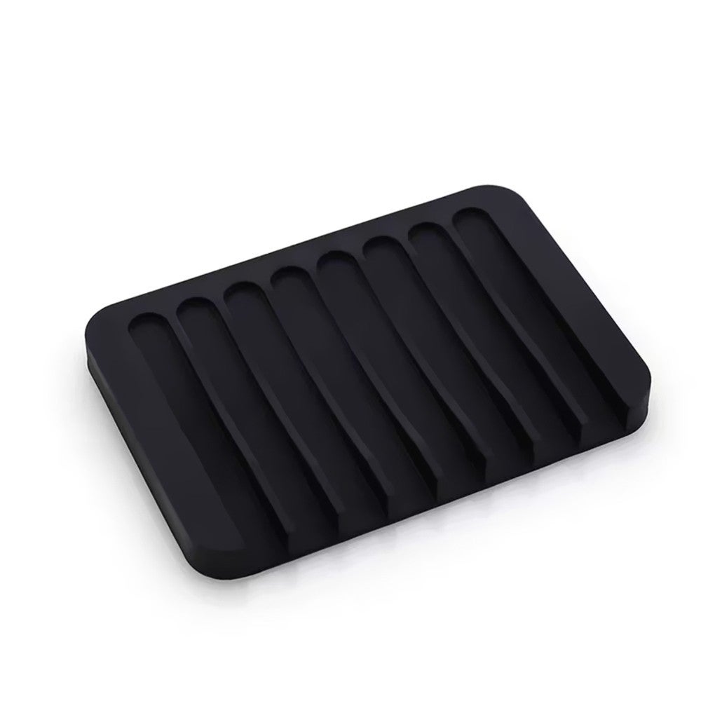 Vivva 1 PCS Black Silicone Soap Dish Soap Holder Rack Tray Plate Saver Storage For Bathroom new