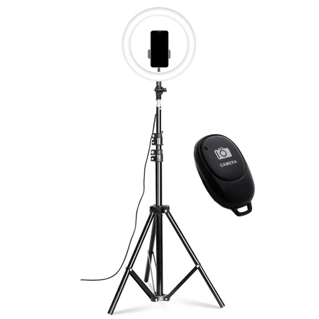 10/12/14 Inch LED Ring Light Stand Tripod Dimmable Diva Phone Selfie MakeUp Live Video 6500K