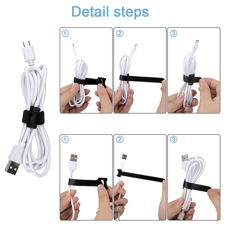 Buy 100pcs 15/30cm Reusable Cable Tie Nylon Hook Loop Strap Cord Ties PC TV  Organiser - MyDeal