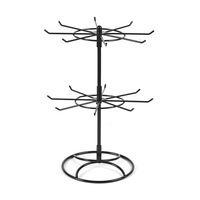 2 Tier Earring Jewelry Necklace Display Rack Metal Stand Holder Organizer Hanger Black