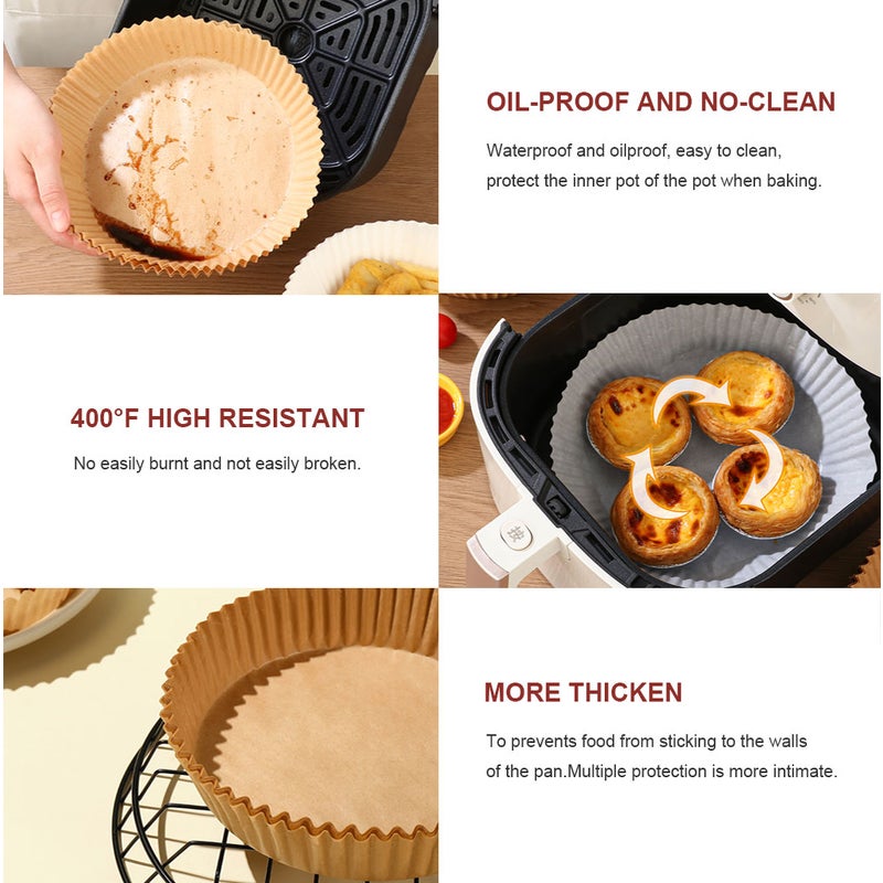 30/50/100Pcs Air Fryer Paper Liners, Non-Stick Disposable Oil-proof Baking  Paper Liners for Oven Air Fryer Microwave Frying Pan Baking Roasting  Chicken, French Fries, Egg Tarts 