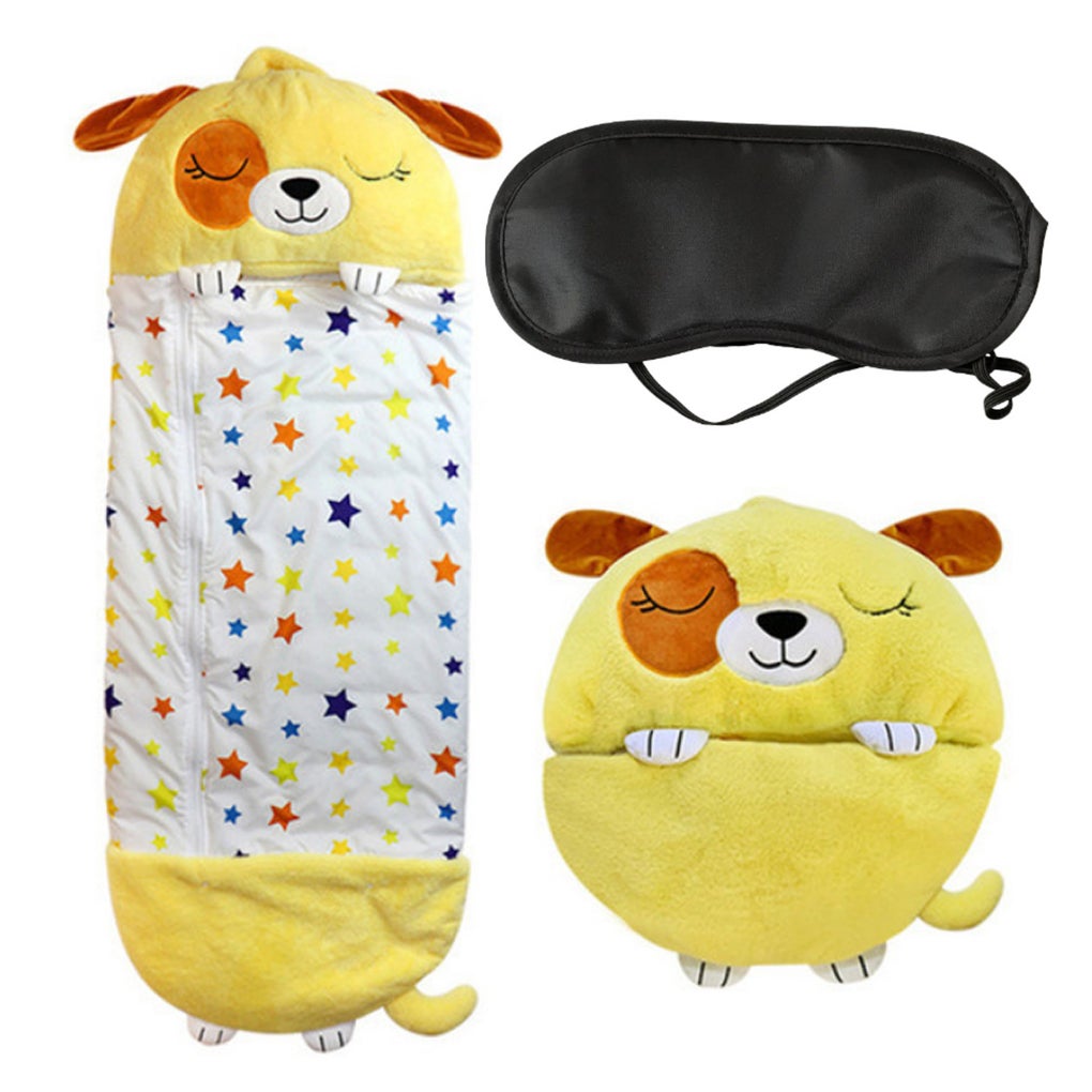Mjjsk Happy Play Napper Plush Animal Pillow,Animal One-piece Sleeping Bag,Cute Plush Pillow Fun Sleeping Bag for Children,2 In 1 Pillow And Sleeping Bag for Camping Traveling Outdoor 
