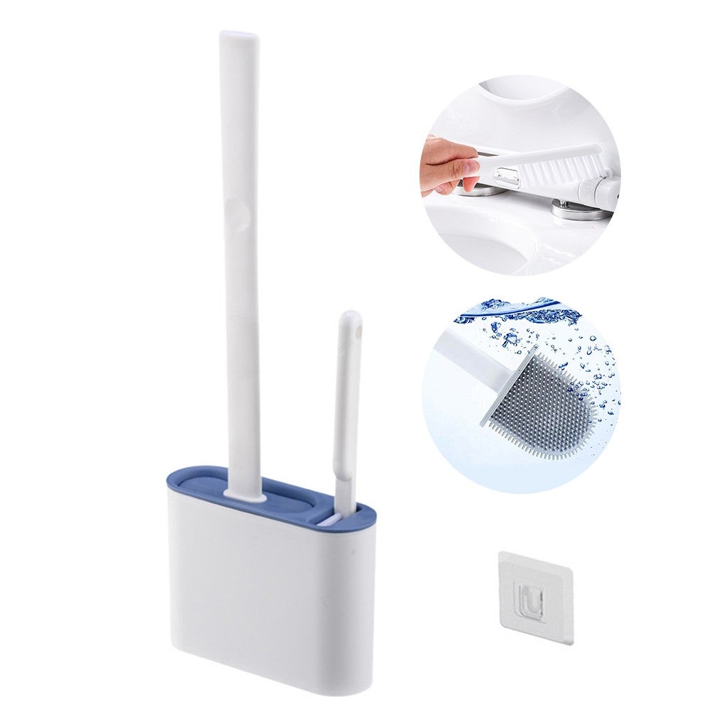Vivva 2in1 Bathroom Silicone Bristles Toilet Brush Holder Creative Cleaning Brush Set - 3 Colours