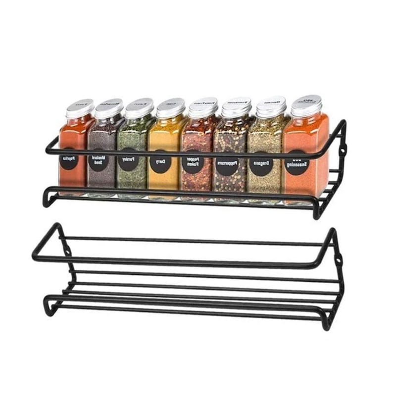 Buy 2X Kitchen Spice Rack Shelves Wall Mount Kitchen Door Storage
