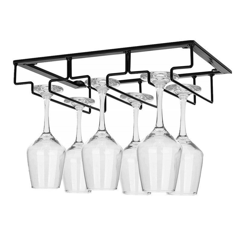 3/4/5/6/7/8 Slots Black Wine Glass Rack Holder Hanger Hanging Bar Storage Drying Rack-3 Colours