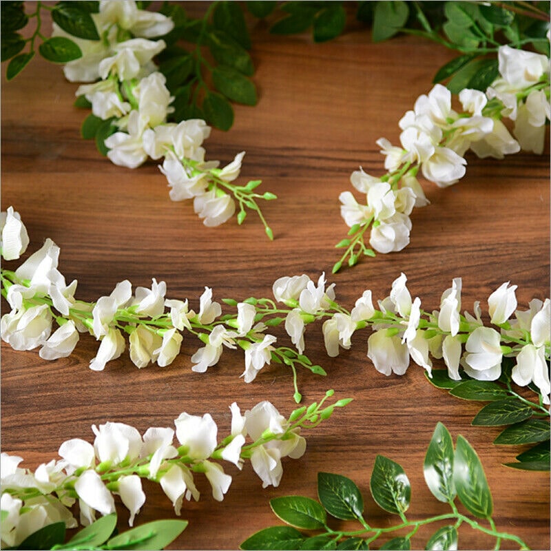 Buy Springup 4 Pack White Artificial Silk Flowers Wisteria Hanging Fake