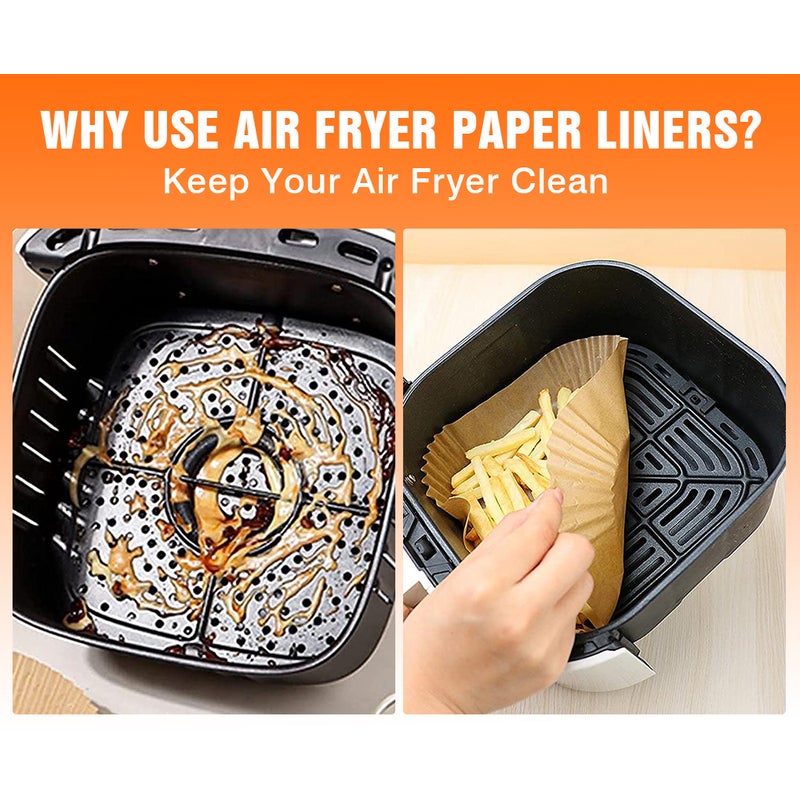 Air Fryer Disposable Square Paper Liner 100PCS, Air Fryer Liners