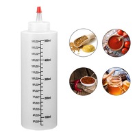6X 500ML Measuring Squeeze Bottle Condiment Dispenser BEST Sauce Mustard Bottle
