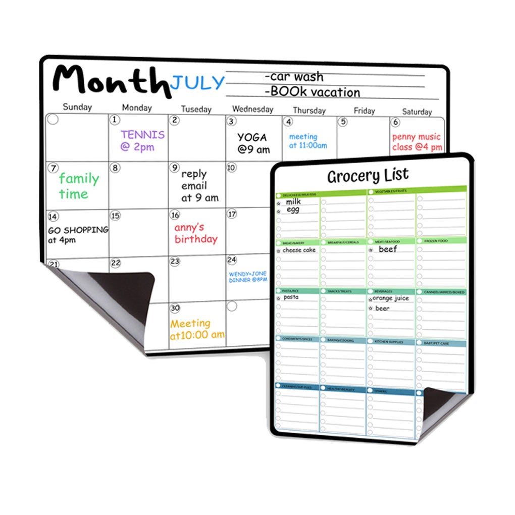 Vivva A3 Magnetic Weekly Planner Fridge Calendar Blank Whiteboard 3 Pens Holder Eraser