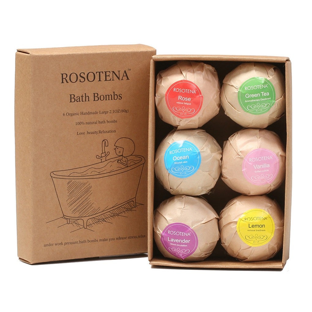 6X Aromatherapy Bath Bombs Spa Bubble Essential Oil Bath FizziesOrganic Natural