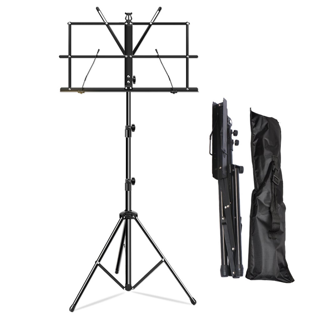 New PRO Folding Adjustable Music Sheet Stand Holder Black Portable STAND IN BAG