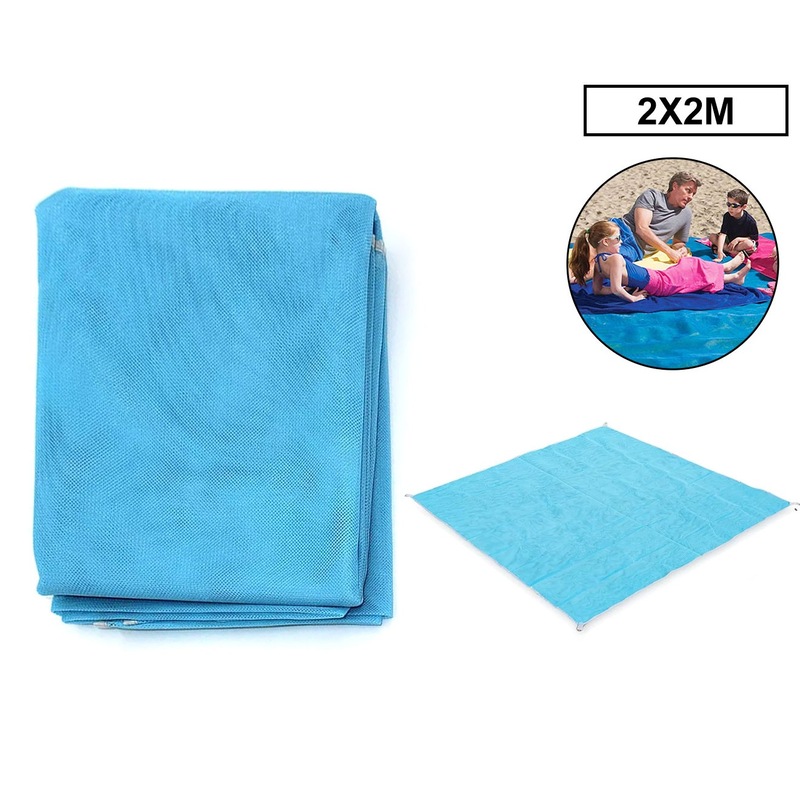 Buy Sand Free Beach Mat Blue 2x2m MyDeal