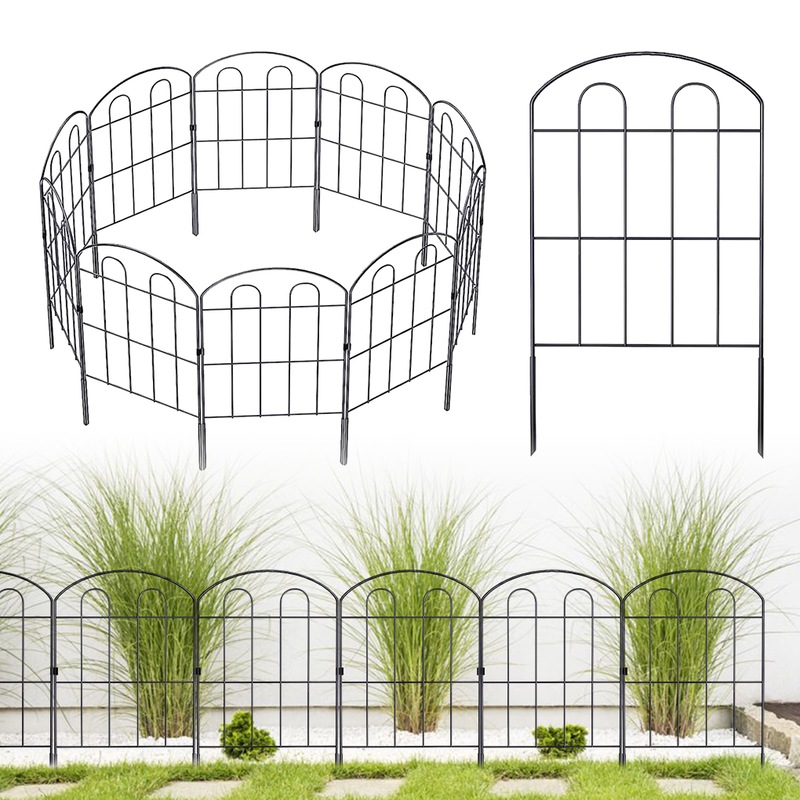 Buy SpringUp 10 Pack 61x32cm Decorative Garden Fence Metal Panels Wire ...