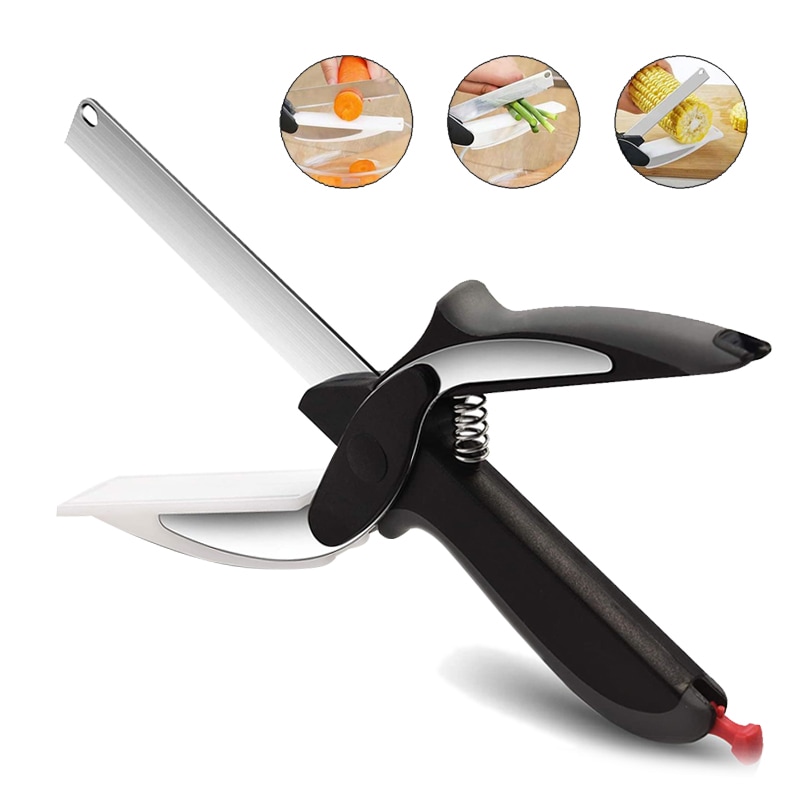 Buy Trendy Clever Crazy Cutter 2-in-1 Knife Cutting Board Scissors Tool ...