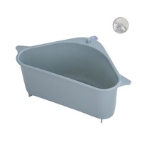Triangle Sink Kitchen Storage Drain Basket Rack Shelf Holder Strainer Organizer BLUE