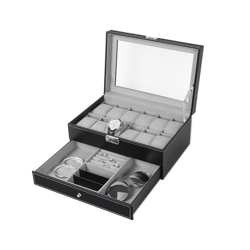 Buy Watch Jewelry Display Case Storage Holder Box Gift 12 Grids