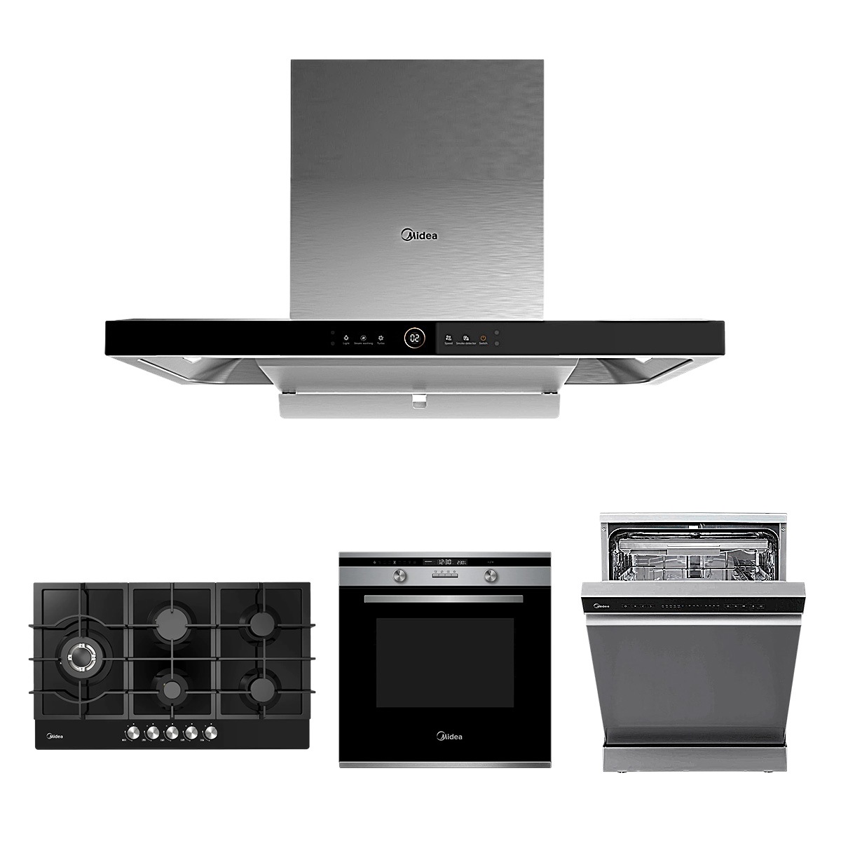 Buy Midea 90cm Canopy Rangehood+Midea 60cm Freestanding Dishwasher ...