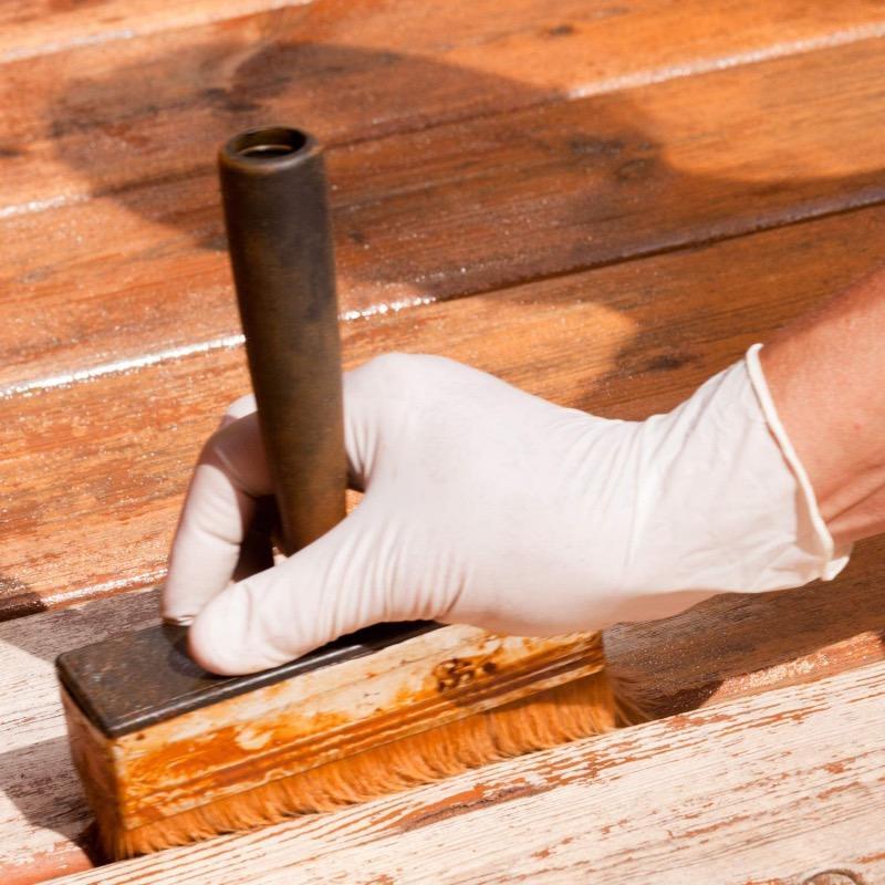 latex gloves for staining wood