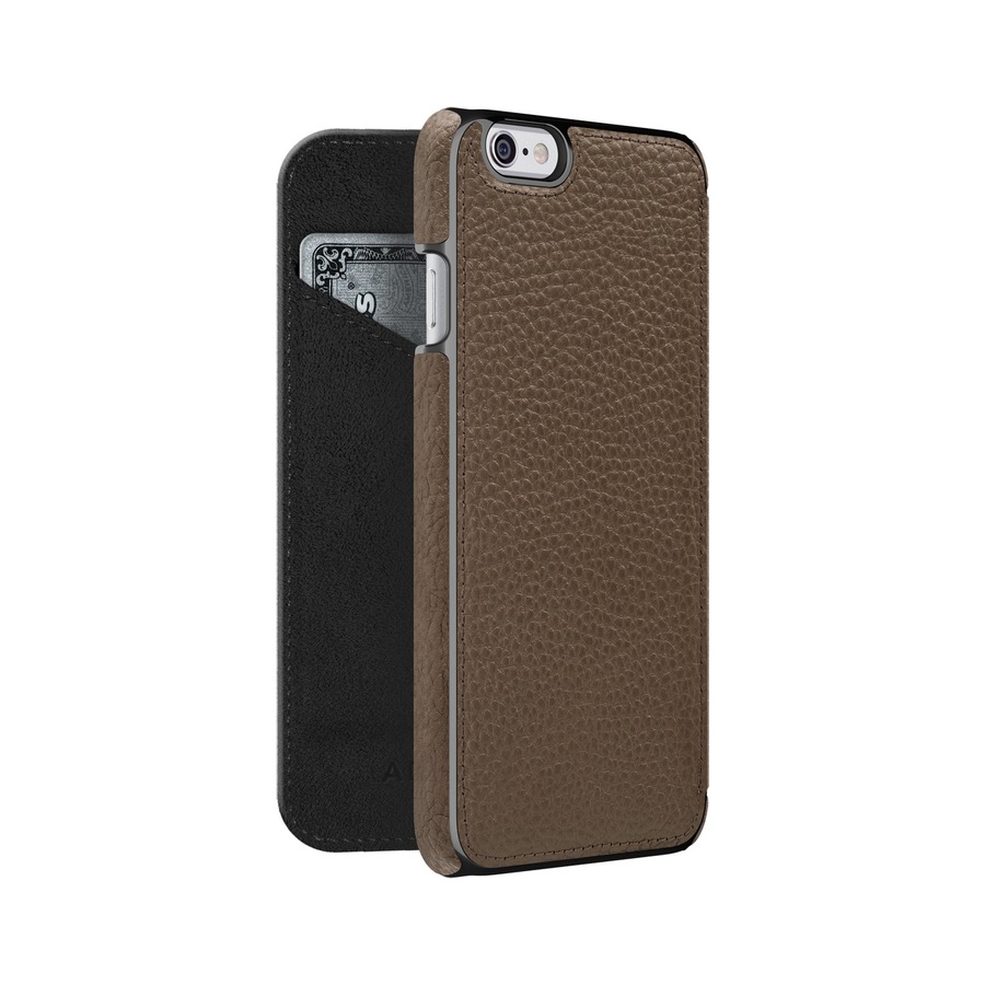 Adopted Leather Folio Wallet Case - iPhone 6 & 6S - Color: Sumatra/Gunmetal