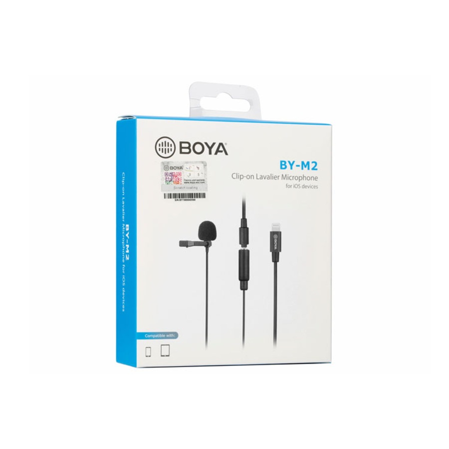 Boya BY-M2 Lavalier Clip On Lapel Microphone for iOS Devices